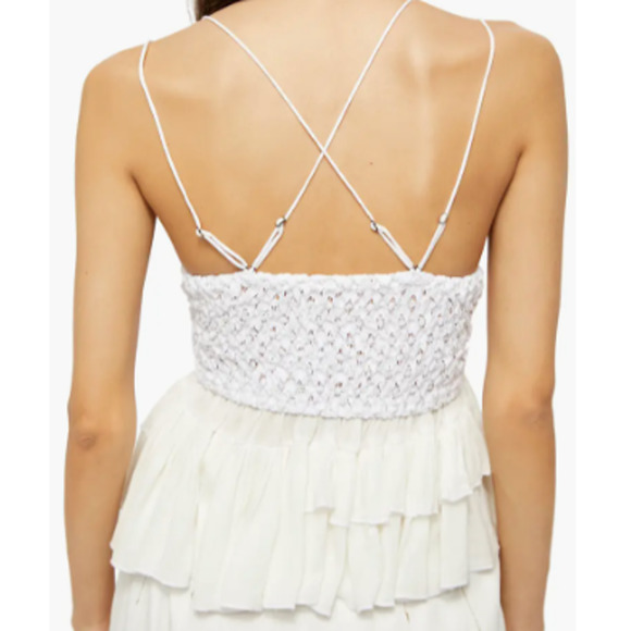 NWT Intimately Free People Women's Adella Ruffle Cami Top White Size L - Picture 3 of 8